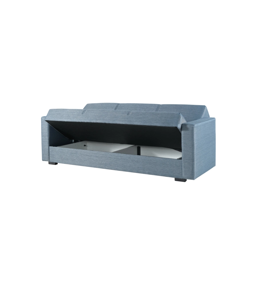 DIVANO LETTO "AFRODITE" 3 POSTI IN TESSUTO GRIGIO-BLU 212X80X87 CM